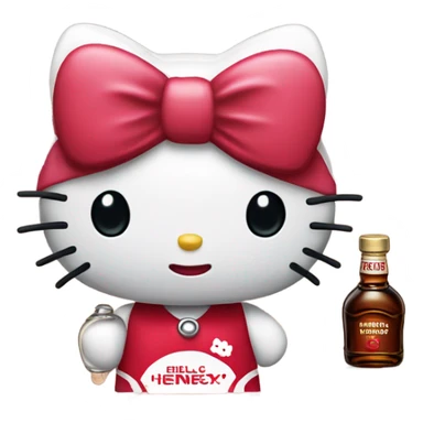 Classic Hello kitty crying tears holding Hennessy bottle😭  sticker