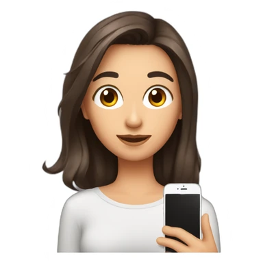 Brune aux cheveux courts qui se prend en selfie avec son téléphone sticker