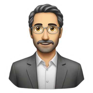 40yo male Iranian lawyer no crawat and glass sticker