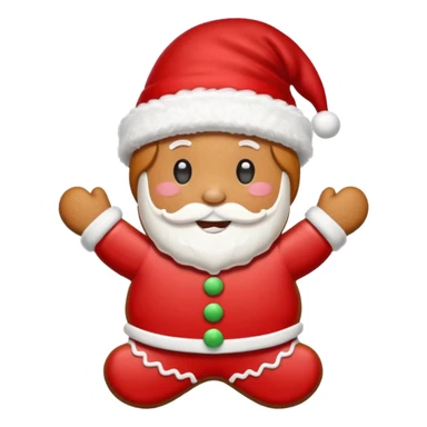 gingerbread cookie in red hat of santa shape sticker
