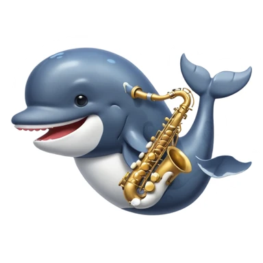 a whale playing saxophone sticker