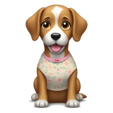 Dog wearing a cute dress sticker