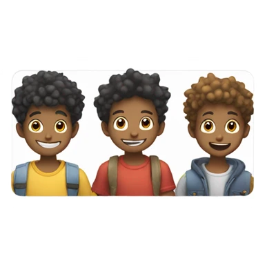 three boys playing pokémon cards sticker