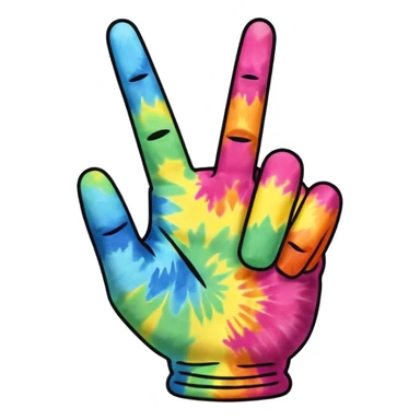 Tie dyed middle finger sticker