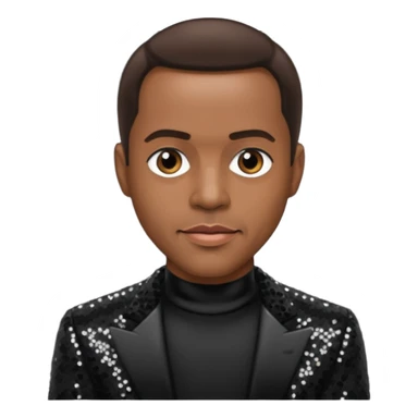 Freddie Jackson, R&B Singer with dark brown hair, black sequin outfit sticker