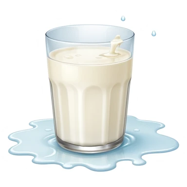 fallen over glass of milk spill on floor sticker