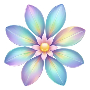 Pastel iridescent transparent luminescent flower sticker