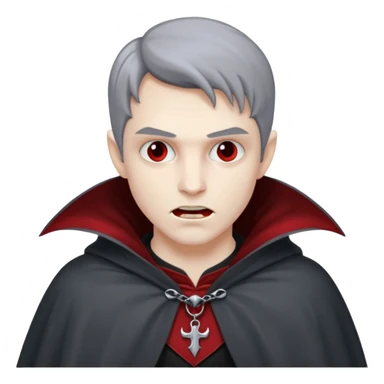 vampire with grey at feet sticker