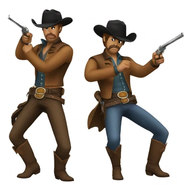 Cowboy duel sticker