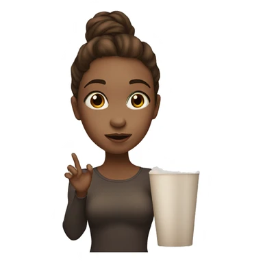 White skin, brown hair, brown eyes girl blowing a kiss sticker