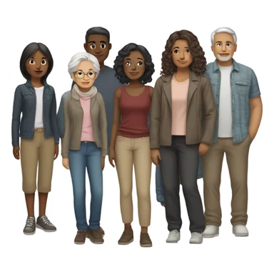 group of people standing sticker