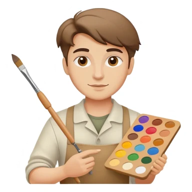 Painter with palette sticker