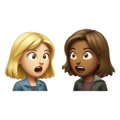 Girl yelling at girl  sticker