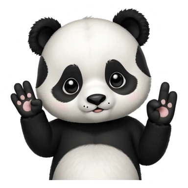 Animated chibi panda saying no with its finger sticker