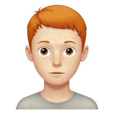 a skinny pale boy with very short thin hair and a bit of freckles sticker