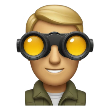 a man wearing binoculars sticker