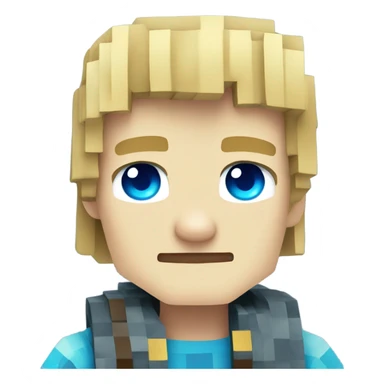 Blond Minecraft boy with blue eyes  sticker