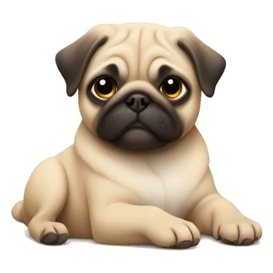 pug puppy taking a nap sticker