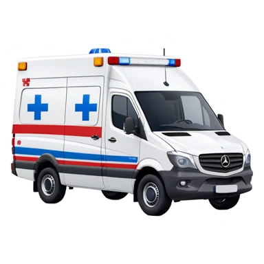 Ambulance - Mercedes-Benz Sprinter (Model Year: 2018) (Iconic Colour: White with red and blue markings) sticker