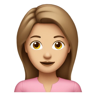 long-brown-hair-elegant-woman-pink-shirt sticker