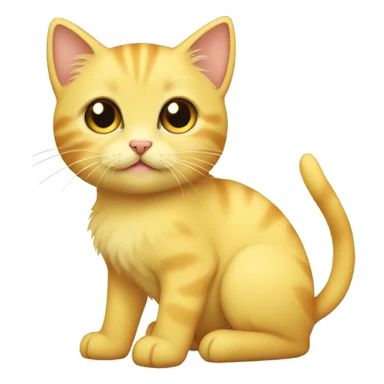 Yellow kitty with eyelashes sticker
