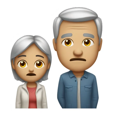 disappointed mother and father both giving thumbs down sticker