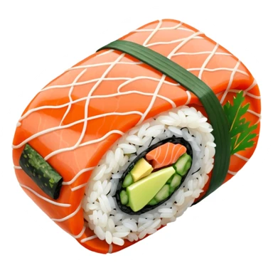 single sushi roll birds eye veiw sticker