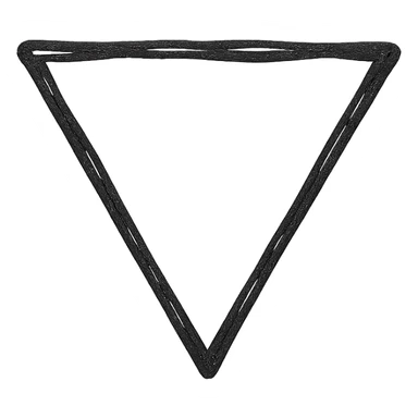 simple monochrome icon of downward-pointing triangle black outline no fill sticker