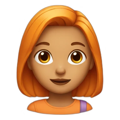 Girl with pumpkin instead of hair sticker