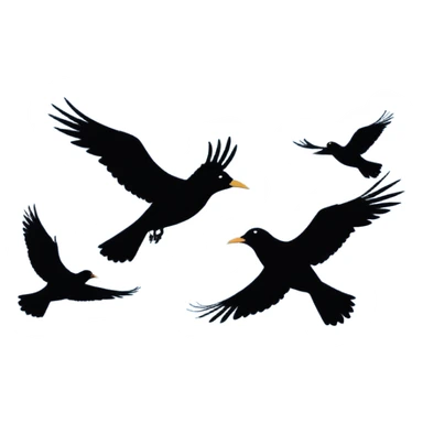 birds flying in a single line sticker