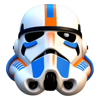 Orange and blue accented stormtrooper helmet  sticker