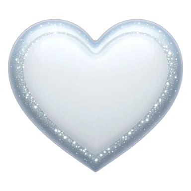 glitter white heart sticker