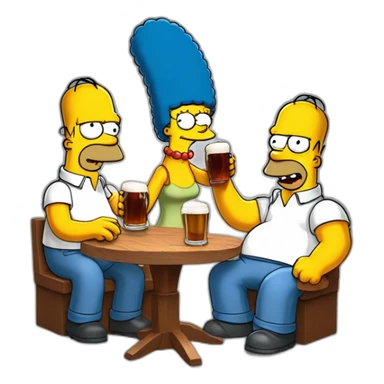 Simpson qui boit une bière avec son fils sticker