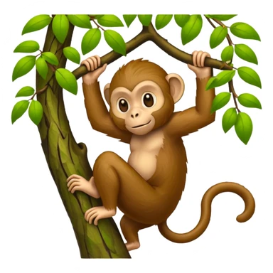 monkey climbing a tree sticker