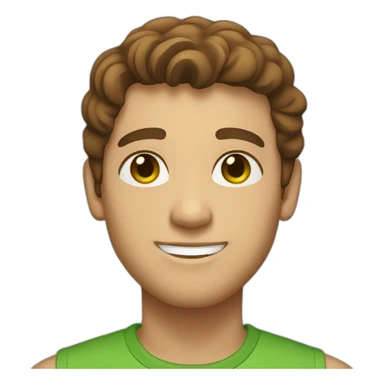 smiling green-eyed brown-haired man with light skin  sticker