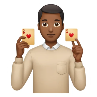 black man holding a card up in one hand sticker