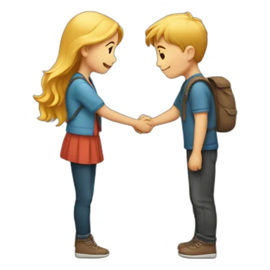 boy and girl hug side view sticker