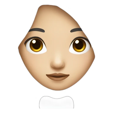 asian girl with black and long hair, black eyes. sticker