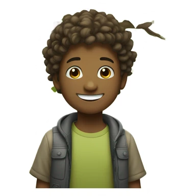 boys smiling under the tree sticker