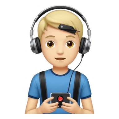 boy with music player sticker