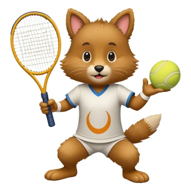 animal playing tennis sticker