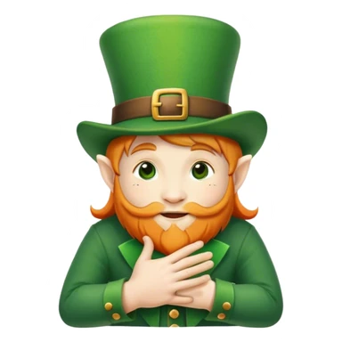Hugs kisses leprechaun hat sticker