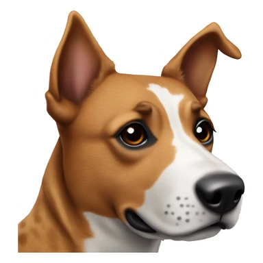 brown cattle dog with a thin white nose stripe and black dots sticker
