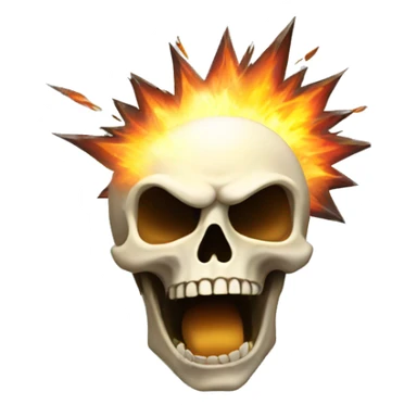 Skull head with an Explosion Head sticker