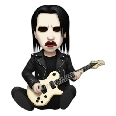 Marilyn manson with rock guitar sticker