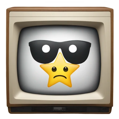 A tv with a happy face star inside sticker
