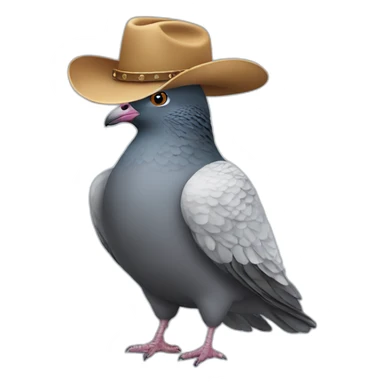 pigeon wearing a cowboy hat sticker