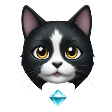 black cat white diamond sticker