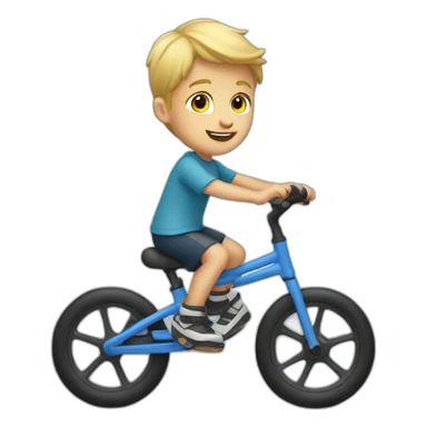 young blonde boy on a balance bike sticker
