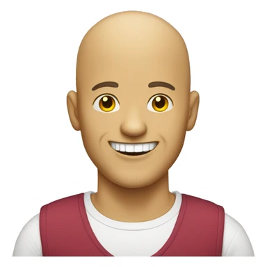 bald man with yellow teeth sticker